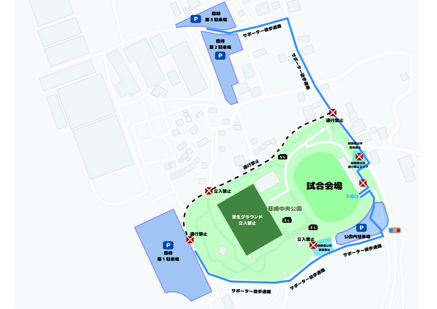 韮崎中央公園陸上駐車場